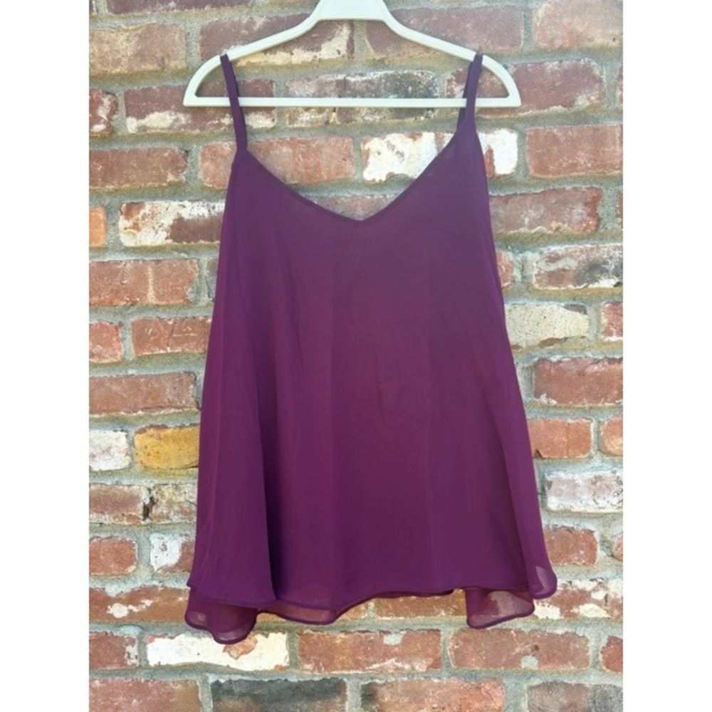 Torrid Women Plum Purple Cold Shoulder Chiffon Cami Top Spaghetti Strap 2X